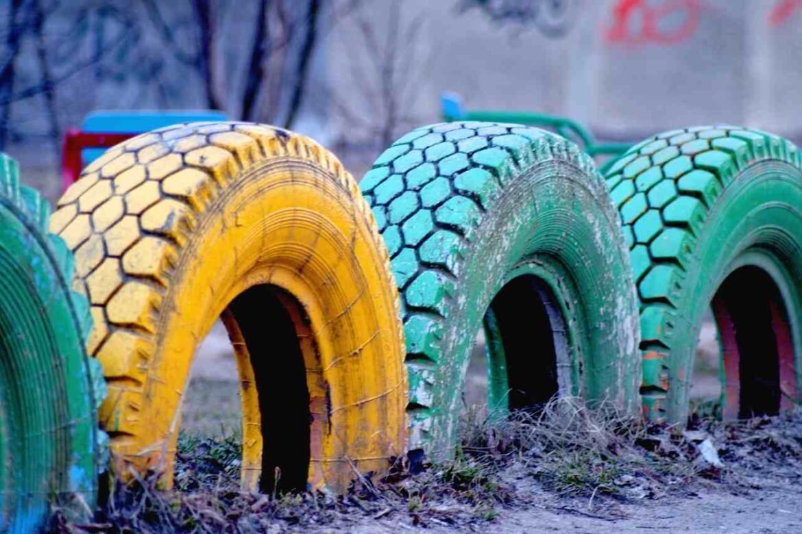 concrete recycled tyres