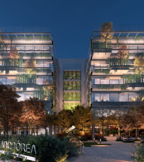 ARQBÓREA building, located in the Las Tablas district of Madrid