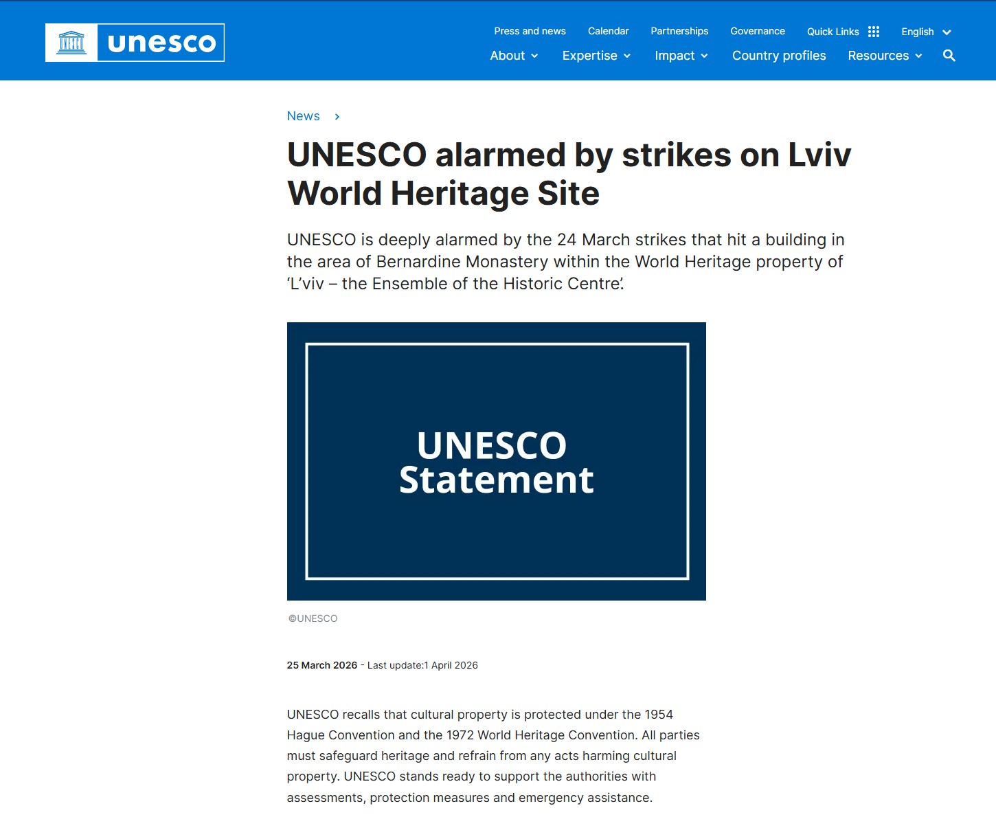 rebuilding under pressure UNESCO statement